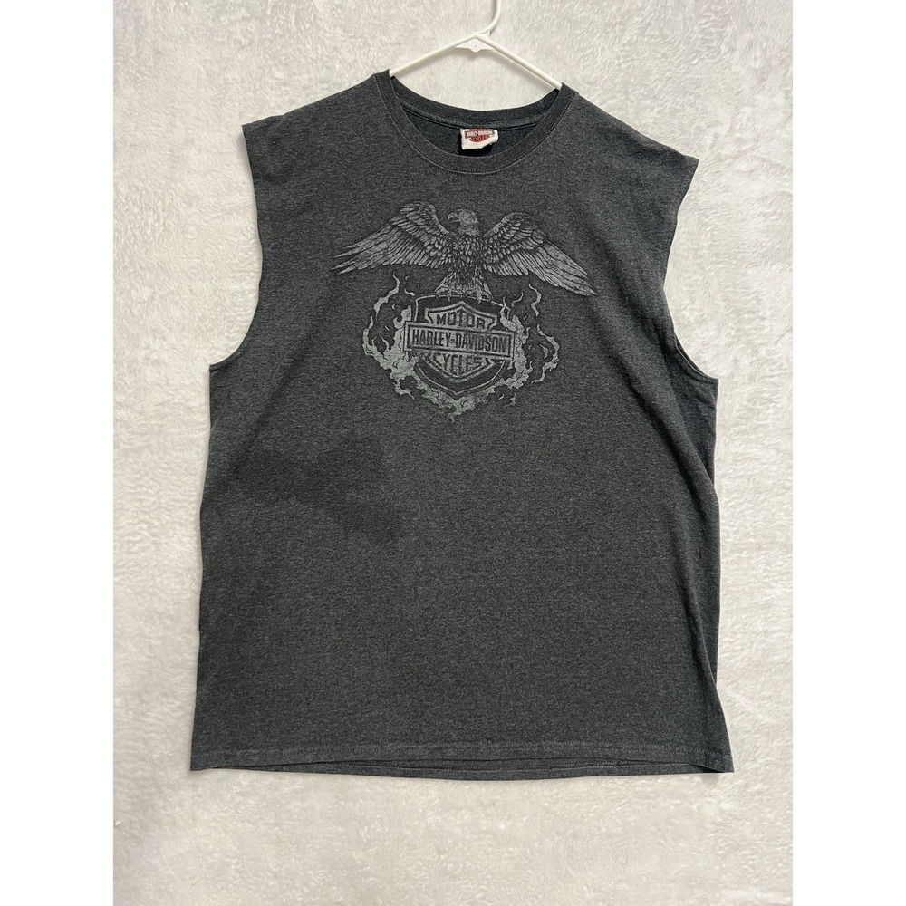 Harley Davidson Sleeveless Tank Top XL Gray‎ Bigfoot Columbia Motorcycle 2014
